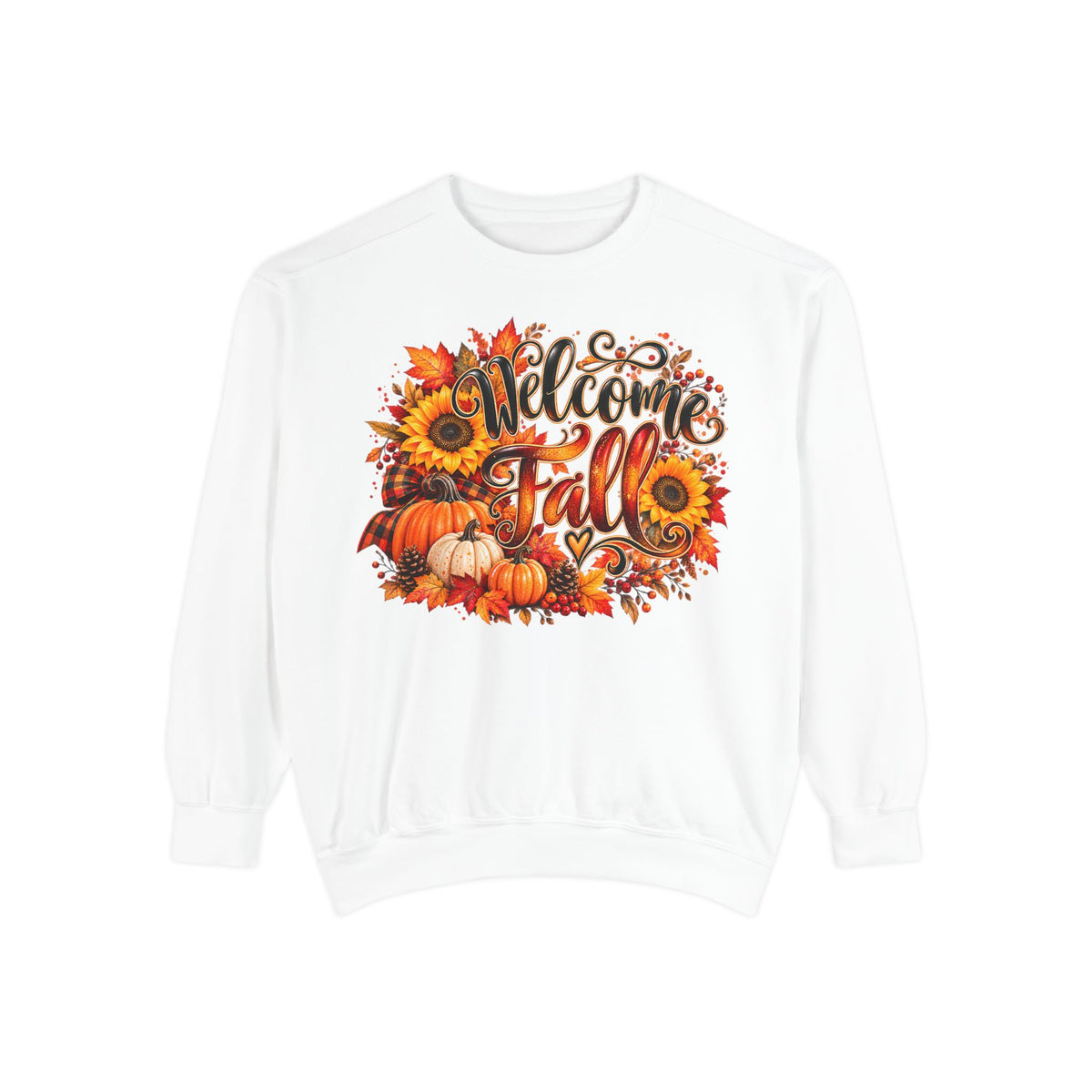 Welcome Fall Sweatshirt - Autumn Pumpkin & Sunflower Crewneck