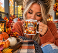 Welcome Fall Ceramic Mug — Autumn Pumpkin & Sunflower Coffee Cup (11oz/15oz)
