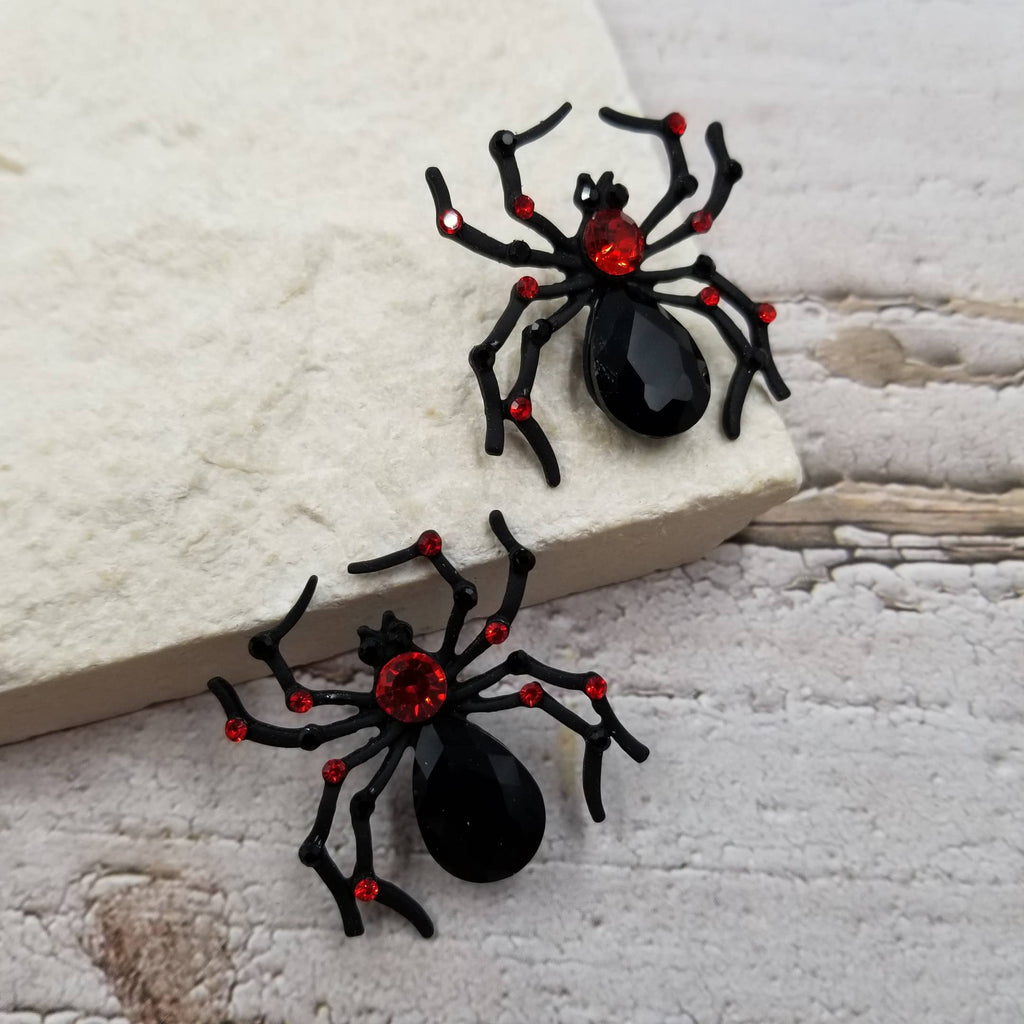 Halloween Black Poison Spider Earrings