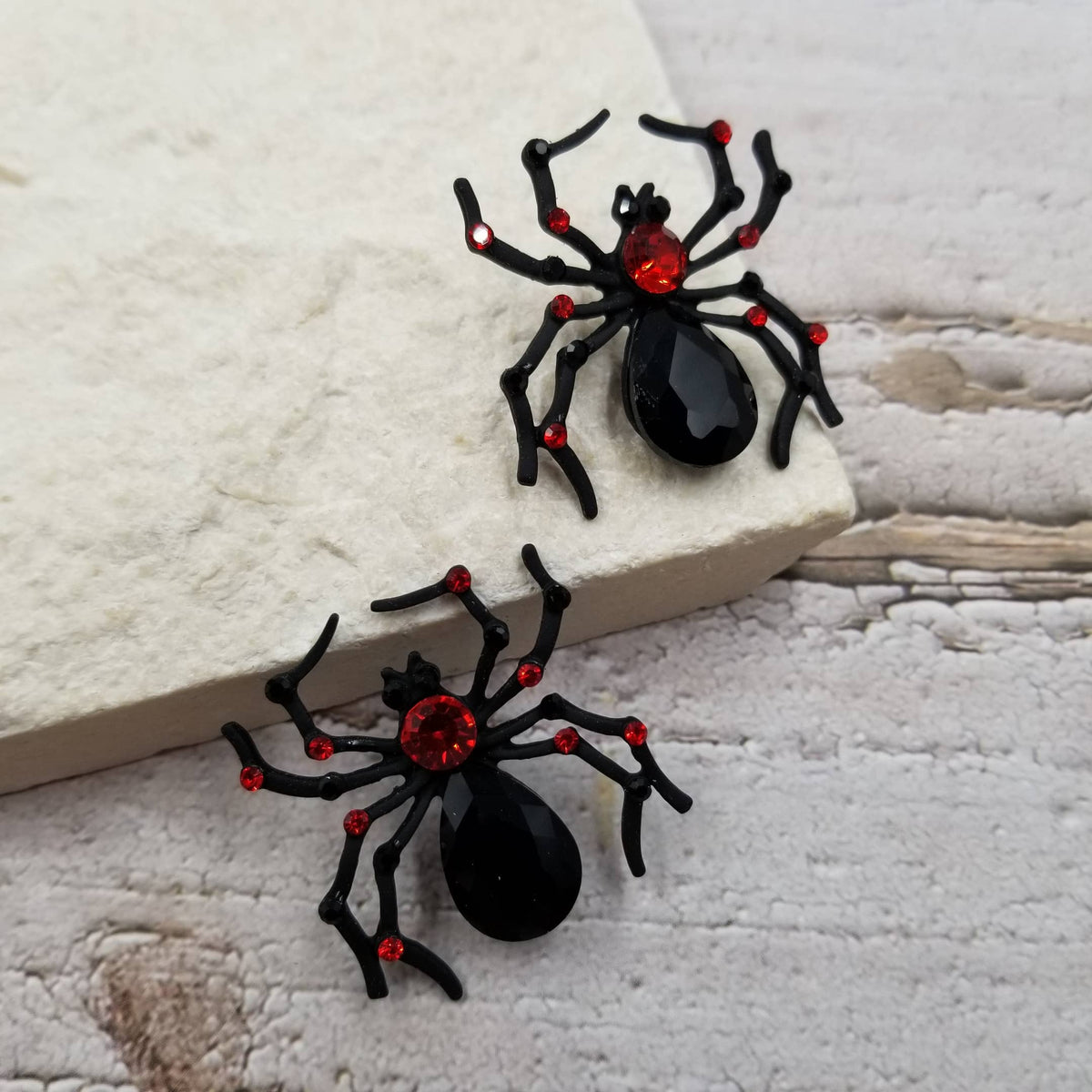 Halloween Black Poison Spider Earrings