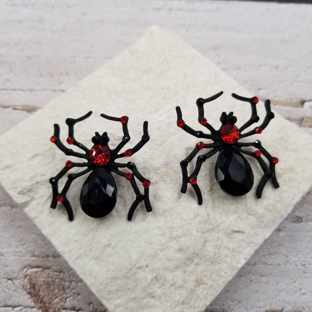 Halloween Black Poison Spider Earrings
