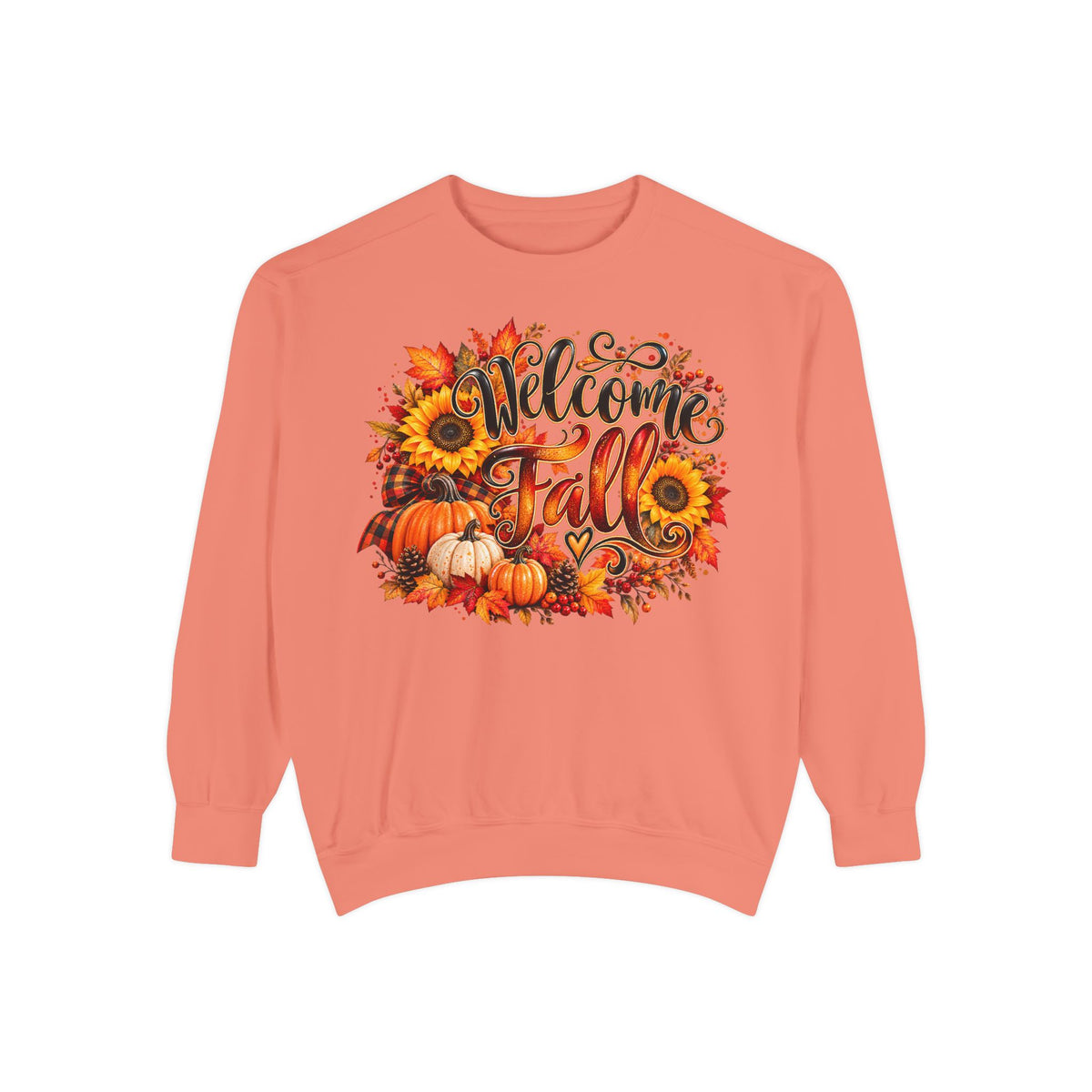 Welcome Fall Sweatshirt - Autumn Pumpkin & Sunflower Crewneck